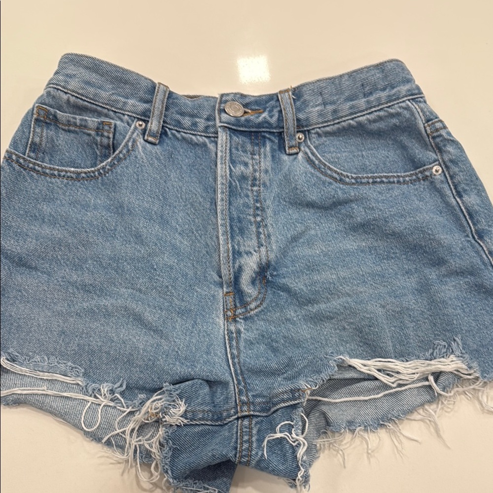 PacSun Blue Jean Shorts High-Waisted Distressed